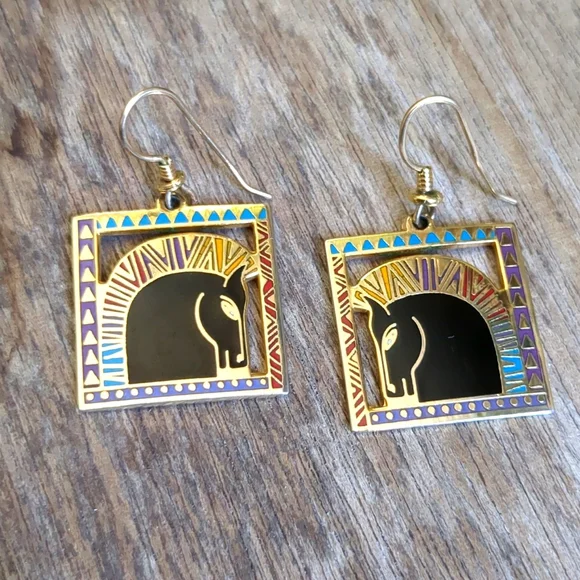 LAUREL BURCH Vintage Equus Earings - Gold Horse Design - Picture 1 of 6